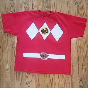 We Love Fine Men’s Red Mighty Morphin Power Rangers T Shirt 3XL XXXL